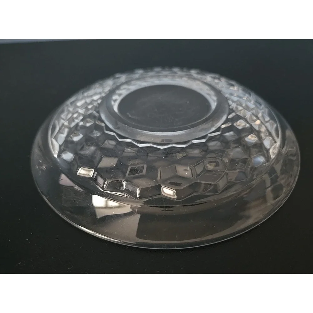American Fostoria‎ Whitehall Clear Cube Elegant Flared Glass 1 Cup 1 Saucer Set
